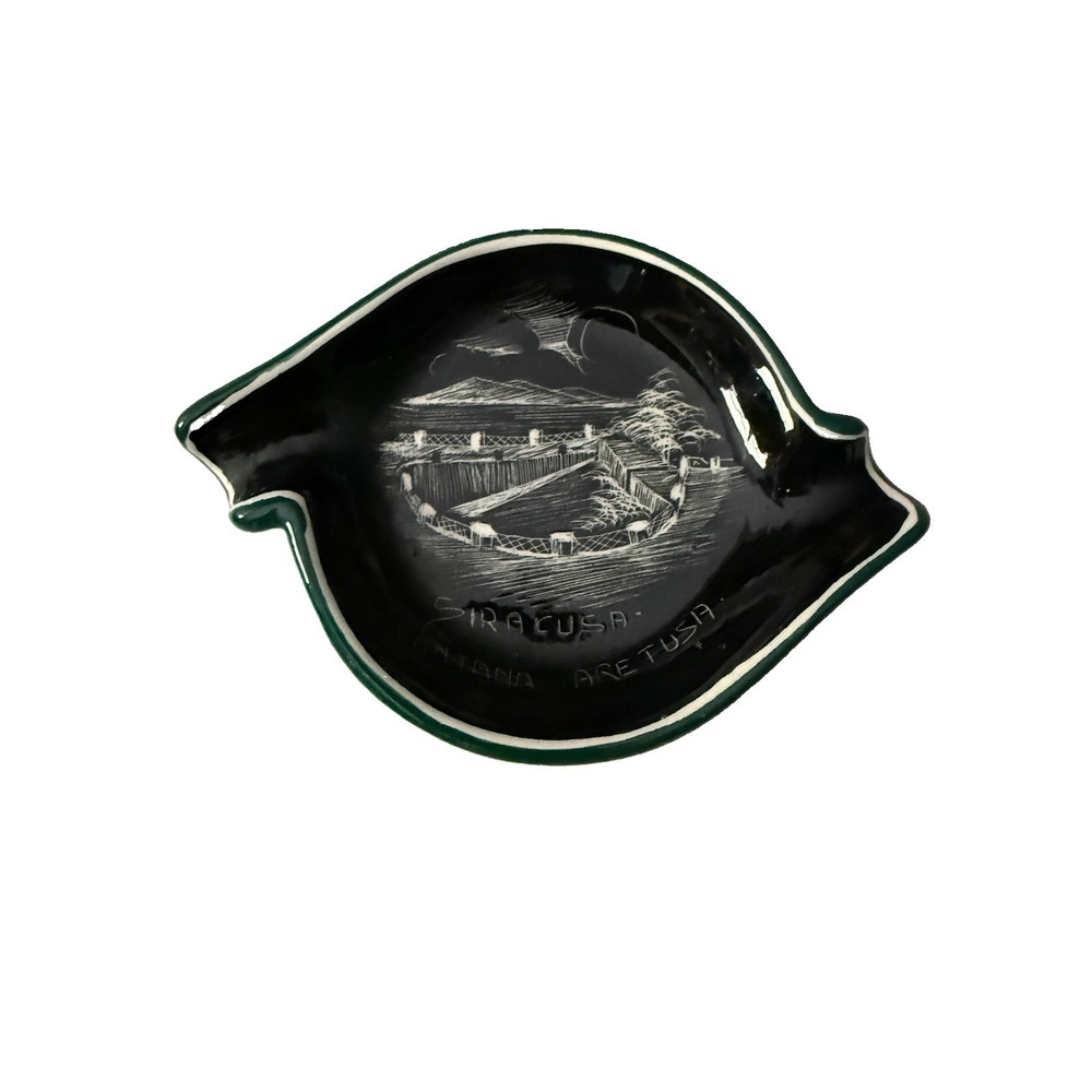 Vintage Taormina Ashtray, Sicily Italy, Tobacciana, Souvenir Collectible